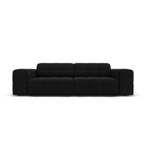 Canapea 3 locuri, Jennifer-51, Micadoni Home, 204x102x70 cm, catifea, negru imagine