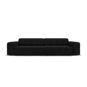 Canapea 4 locuri, Jennifer-51, Micadoni Home, 244x102x70 cm, catifea, negru imagine