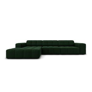 Coltar stanga 4 locuri, Jennifer-51, Micadoni Home, 284x166x70 cm, catifea, verde bottle imagine
