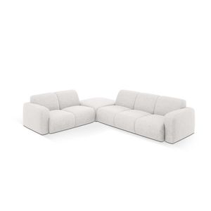 Coltar stanga 6 locuri, Molino-140, Micadoni Home, 315x250x72 cm, tesatura chenille din poliester, gri deschis imagine