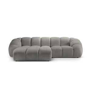 Coltar stanga 3 locuri, Diana-192, Micadoni Home, 294x182x72 cm, catifea structurata, gri deschis imagine