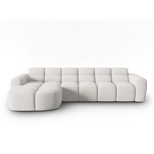 Coltar stanga 4 locuri, Lisa-193, Micadoni Home, 310x170x77 cm, tesatura structurata, gri deschis imagine