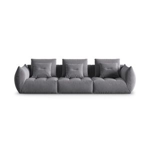 Canapea modulara 4 locuri, Bloom-184, Micadoni Home, 332x106x95 cm, catifea, gri inchis imagine