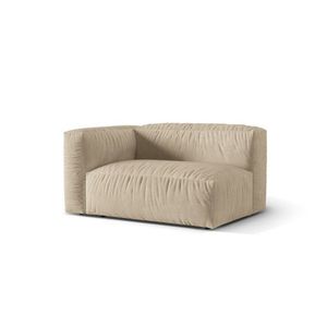 Modul stanga pentru canapea, 1 loc, Martina-120, Micadoni Home, 160x106x75 cm, catifea, bej deschis imagine