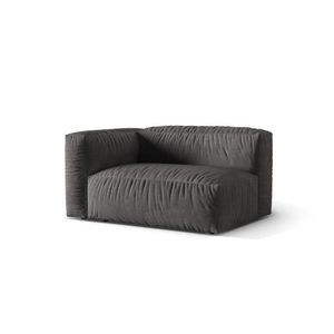 Modul stanga pentru canapea, 1 loc, Martina-120, Micadoni Home, 160x106x75 cm, catifea, gri imagine