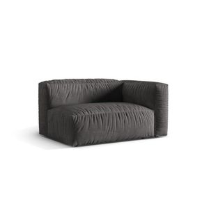 Modul dreapta pentru canapea, 1 loc, Martina-120, Micadoni Home, 160x106x75 cm, catifea, gri imagine