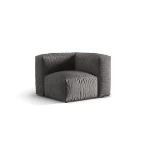 Modul pentru canapea, 1 loc, Martina-120, Micadoni Home, 100x100x75 cm, catifea, gri imagine