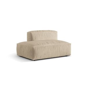 Modul stanga pentru canapea, 2 locuri, Martina-120, Micadoni Home, 133x106x75 cm, catifea, bej deschis imagine
