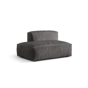 Modul stanga pentru canapea, 2 locuri, Martina-120, Micadoni Home, 133x106x75 cm, catifea, gri imagine