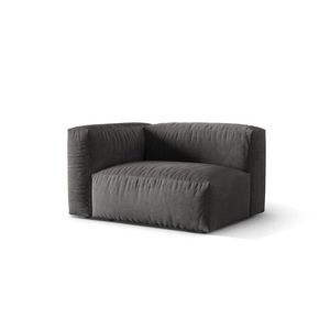 Modul stanga pentru canapea, 1 loc, Martina-120, Micadoni Home, 121x106x75 cm, catifea, gri imagine