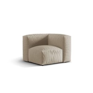 Modul pentru canapea, 1 loc, Martina-169, Micadoni Home, 100x100x75 cm, tesatura structurata catifelata, bej deschis imagine