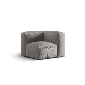 Modul pentru canapea, 1 loc, Martina-169, Micadoni Home, 100x100x75 cm, tesatura structurata catifelata, gri deschis imagine