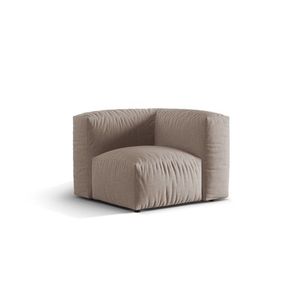 Modul pentru canapea, 1 loc, Martina-169, Micadoni Home, 100x100x75 cm, tesatura structurata catifelata, bej inchis imagine