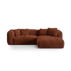 Coltar modular dreapta 2 locuri, Martina-212, Micadoni Home, 283x176x75 cm, velur, caramiziu imagine