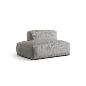 Modul stanga pentru canapea, 2 locuri, Martina-169, Micadoni Home, 133x106x75 cm, tesatura structurata catifelata, gri deschis imagine