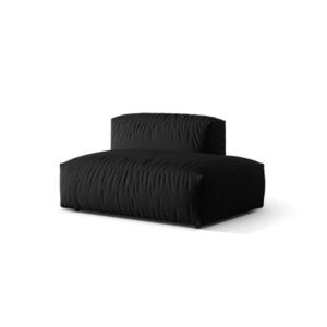 Modul dreapta pentru canapea, 2 locuri, Martina-169, Micadoni Home, 133x106x75 cm, tesatura structurata catifelata, negru imagine