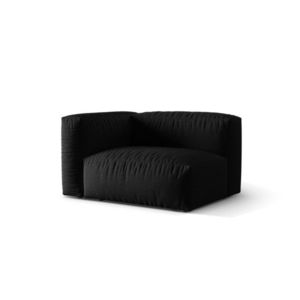 Modul stanga pentru canapea, 1 loc, Martina-169, Micadoni Home, 121x106x75 cm, tesatura structurata catifelata, negru imagine