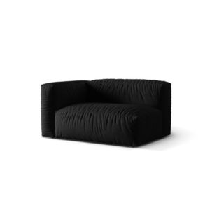 Modul stanga pentru canapea, 1 loc, Martina-169, Micadoni Home, 160x106x75 cm, tesatura structurata catifelata, negru imagine