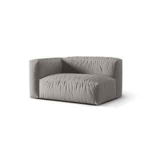 Modul stanga pentru canapea, 1 loc, Martina-169, Micadoni Home, 160x106x75 cm, tesatura structurata catifelata, gri deschis imagine