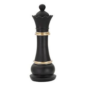 Decoratiune piesa sah, Mauro Ferretti, Queen, 9 x 25.5 cm, polirasina, negru/auriu imagine