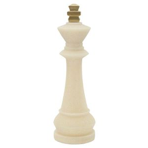 Statueta / figurina decorativa King Quarzy, Mauro Ferretti, 13x13x41 cm, polirasina, alb/auriu imagine