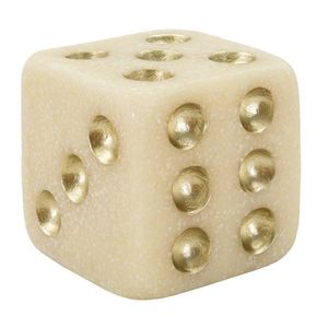 Figurina decorativa Zar Dice Quarzy, Mauro Ferretti, 8x8x8 cm, polirasina, alb/auriu imagine