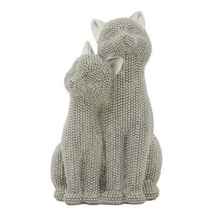 Statueta / figurina decorativa Cats Sparky Couple, Mauro Ferretti, 13x10x21 cm, polirasina, argintiu imagine
