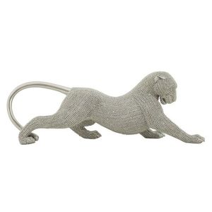 Statueta / figurina decorativa Panter Sparky, Mauro Ferretti, 32x9x11 cm, polirasina, argintiu imagine