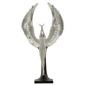 Statueta / figurina decorativa Statue, Mauro Ferretti, 26x9x48 cm, polirasina, argintiu/negru imagine