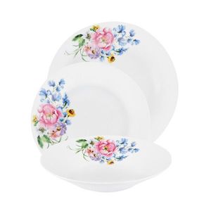 Serviciu de masa 18 piese Fiorella, Domotti, 6 persoane, portelan, multicolor imagine