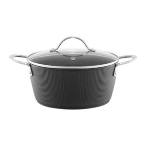 Oala cu capac Curly, Ambition, 20 cm, 2.2 L, aluminiu, negru imagine