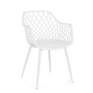 Scaun Optik Total, Bizzotto, 58x54x85.5 cm, polipropilena/otel, alb imagine