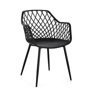Scaun Optik Total, Bizzotto, 58x54x85.5 cm, polipropilena/otel, negru imagine