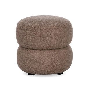 Taburet Gabby, Bizzotto, D41x39 cm, poliester Boucle, maro imagine