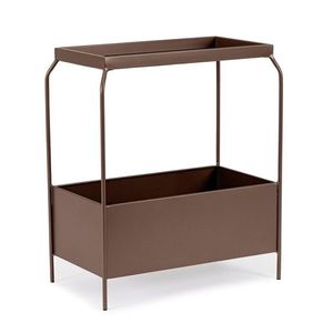 Comoda Godric Coin, Bizzotto, 51.5x30x60 cm, otel, blat din marmura, maro coin imagine