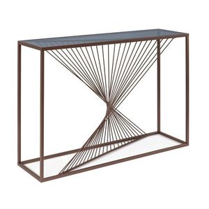 Consola Espiral Coin, Bizzotto, 107x30.5x79 cm, otel/sticla temperata, maro coin imagine