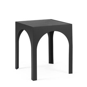 Masuta de cafea Archie, Bizzotto, 45x45x55 cm, otel/sticla temperata, negru imagine