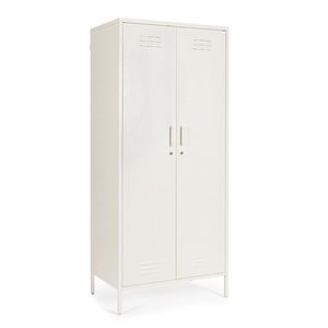 Dulap cu 2 usi Cambridge, Bizzotto, 2 rafturi reglabile, 80x50x185 cm, otel, crem imagine