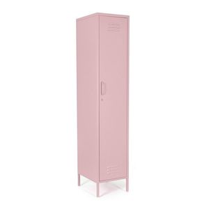 Dulap cu 1 usa Cambridge, Bizzotto, 4 rafturi reglabile, 46x38x185 cm, otel, roz pastel imagine