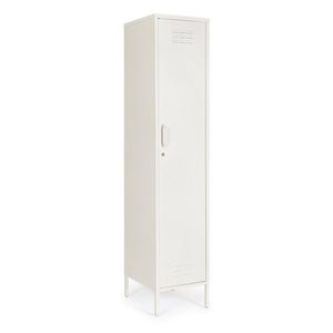 Dulap cu 1 usa Cambridge, Bizzotto, 4 rafturi reglabile, 46x38x185 cm, otel, crem imagine