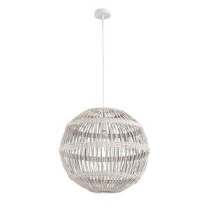 Lustra Praia, Bizzotto, D50.5x47 cm, 1 x E27, 40W, metal/ratan, alb imagine