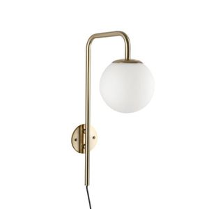 Lustra Delphine, Bizzotto, 17x30x50 cm, 1 x E14, 15W, metal/sticla, auriu imagine