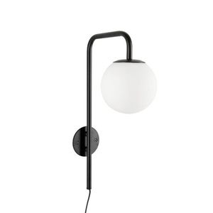 Lustra Delphine, Bizzotto, 17x30x50 cm, 1 x E14, 15W, metal/sticla, negru imagine