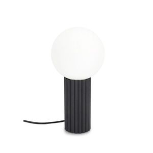 Lampa de masa Delphine, Bizzotto, D15x30 cm, 1 x E14, 15W, metal/sticla, negru imagine