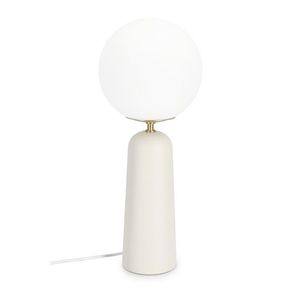 Lampa de masa Delphine, Bizzotto, D20x51 cm, 1 x E27, 15W, metal/sticla, alb imagine