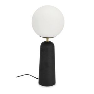 Lampa de masa Delphine, Bizzotto, D20x51 cm, 1 x E27, 15W, metal/sticla, negru imagine