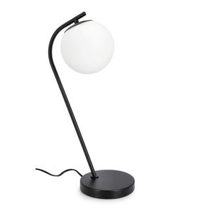 Lampa de masa Delphine, Bizzotto, 22x16x51 cm, 1 x E14, 15W, metal/sticla, negru imagine