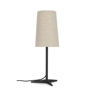 Lampa de masa Assam, Bizzotto, D22x60 cm, 1 x E27, 40W, metal/bumbac/in, negru/bej imagine