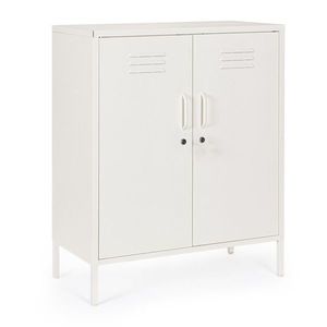 Bufet inferior Cambridge, Bizzotto, 2 rafturi reglabile, 80x40x101.5 cm, otel, crem imagine