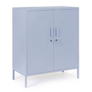 Bufet inferior Cambridge, Bizzotto, 2 rafturi reglabile, 80x40x101.5 cm, otel, albastru deschis imagine